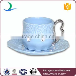 Hotel& Restaurant &daily Use Blue Ceramic Coffee Tea Set thumbnail-3