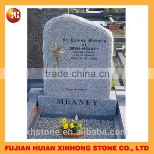 Red Stone Custom-made Gravestone Upright Tombstone Headstone Memori thumbnail-6