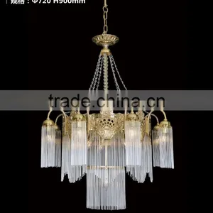 Rococo Style Crystal Bronze Chandelier/ Home Decor Retro Brass Pendant Lamp/ Luxury New Design Ceiling Lamp thumbnail-5