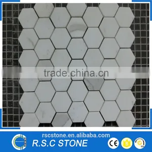 Meshed White Carrara Mosaic Tile thumbnail-1