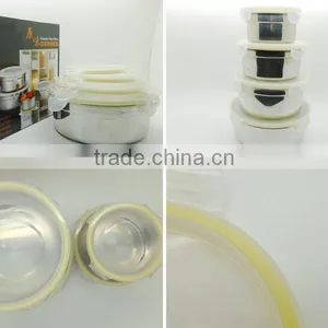 Stainless Steel Non-magnetic Fresh Keeping Box 4pcs Set thumbnail-1