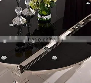 TH389 Fashionable High Quality Round Tempered Glass Dining Table thumbnail-4
