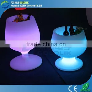 New Design Waterproof Plastic Wine Cup Shape LED Light Ice Bucket With Remote Control 16 Color thumbnail-2