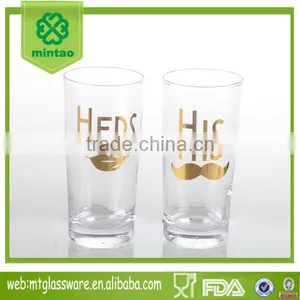 2016newest High Water Glass Cup Paste Golden Decal thumbnail-1