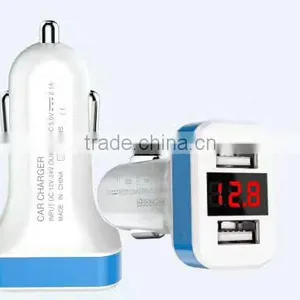 5V 1A 2.1A Dual Usb Car Charger With Led Digital Indicate thumbnail-6