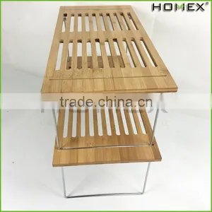 Natural Bamboo Kitchen Stackable Storage Shelf Homex-BSCI thumbnail-1