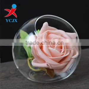 Hand Made Clear Round Glass Flower Terrarium thumbnail-1