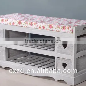 Factory Price Good Quality Wooden Shoes-changing Bench thumbnail-3