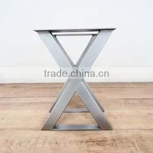 Marble Base Dining X Shape Table Bases Stainless Steel Leg thumbnail-3