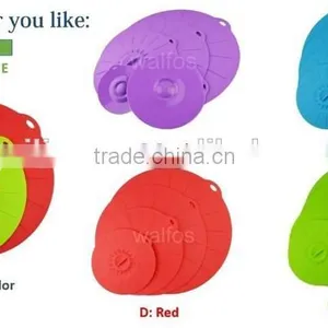 Set of 5 Reusable Silicone Food Cover-pot Silicone Lid Spill Stopper-Microwave Bowl Pan Lid Cover-Silicone Suction Lids thumbnail-3