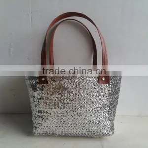 Eco Friendly Natural Bamboo Sequin Basket With Liner thumbnail-1
