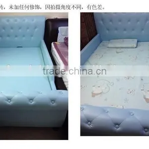 MMD02 Sweet Pink & Blue Kids Single Bed With Guardrail 2016 New Classic Children Kids Baby Furniture thumbnail-4