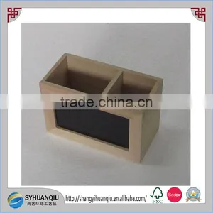 Natural Wooden Nesting Box Storage Holder With Blackboard thumbnail-1