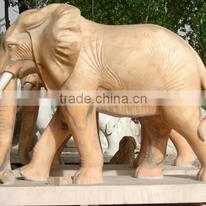 High Quality Pink Marble Elephant Sculpture thumbnail-1