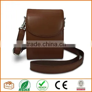 Premium Leather [Deluxe Box] Protective Compact Case With Magnetic Closure and Strap Compatible With Digital Camera Dark Brown thumbnail-1