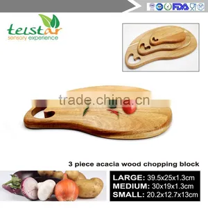 2017 New Creative Three-piece Acacia Wood Cutting Board Wood Kitchen Board thumbnail-6