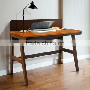 Writing Desk Vintage Style Solid Teak Wood Medium Brown Color thumbnail-1