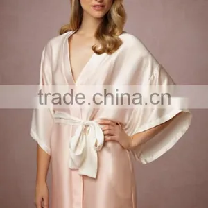 Cheap Fancy Kimono Bathrobe Elegant Bridesmaid Gift Cream High Quality Nightgown Weddings Party Night Wear Robes thumbnail-2