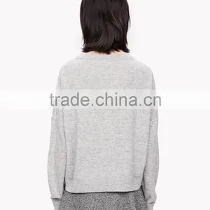 Pullover Women Fashion Long Sleeve Drop Shoulder Sweater Shirts Without Hooded Fleece Sweater thumbnail-3