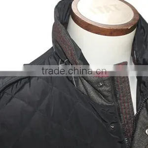 Stand Colar Button and Zipper Multi Pocket Black Jacket With Applique on Sleeve thumbnail-3