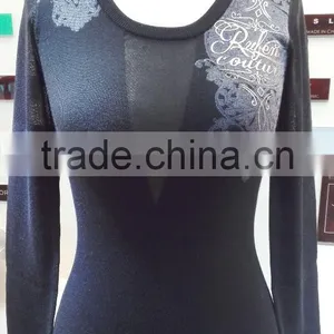Lady's Embroidered Sweater With Long Sleeve thumbnail-1