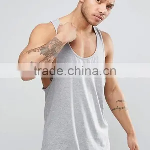 Cheapest High Quality New Design Summer Cool Custom Grey Color Gym Wear Comfortable Cotton Polyester Casual Men's Sport Vest thumbnail-1