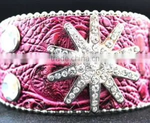 Women's Luxury Leather Bracelets Sparkling Leather Bracelets High End Leather Bracelets thumbnail-1