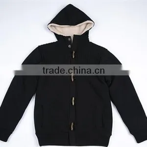 100% Cotton Men Hooded Cardigan Sweater Knitting Machine Price thumbnail-2