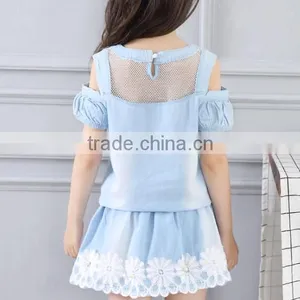 Zm35701a Baby Girls Jeans Shirt and Skirt Fashion Boutique Clothing Set thumbnail-3