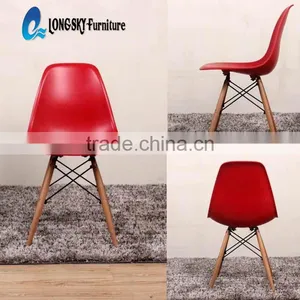 LS-4001 Wholesale Factory Cheap Price Colored Plastic Chair With Wood Eiffel Leg thumbnail-6