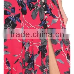2016 Designed for Fashion Women Trumpet Hem Printed Slit Skirt Ladies'maxi Skirt OEM thumbnail-2