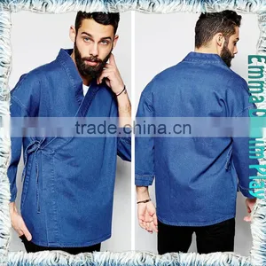 Fashion Thin Blue Denim Tops Cotton Half Sleeve Coats for Mens Jackets thumbnail-2