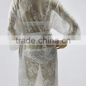 Wholesale Girls Sheer Sexy Lace Bathrobes thumbnail-4