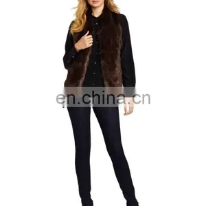 Women's Fur Vest Brown/quality Supplier+OEM+ODM thumbnail-1