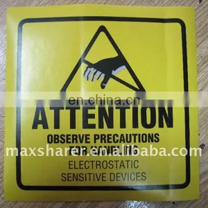 Yellow Antistatic Esd Floor Warning Label thumbnail-2