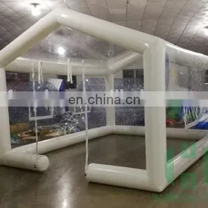 0.45mm Pvc Tarpaulin Transparent House Shape Inflatable Easy up Beach Tent Outdoor Camping Bubble Tent thumbnail-1