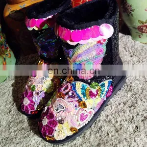 Aidocrystal House Soft Sole Indoor Cheap Winter Fur Black Slipper Boots For Girls thumbnail-2
