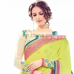 Indian Bollywood Embroidered Saree | Shari | Sari for Women thumbnail-2