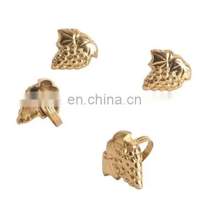 Gold Grape Leaf Design Napkin Ring thumbnail-1