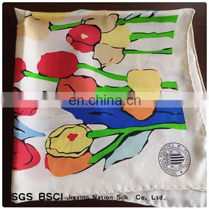 Hand Sewing the Tulip Digital Printed Pure Silk Twill Scarves thumbnail-2