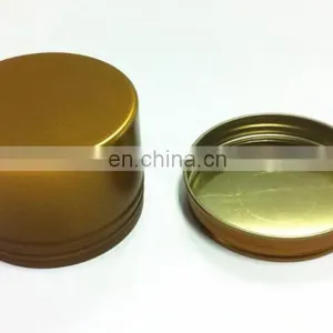 Golden Small Round Screw Lid Tea, Candle, Candy, Pomade Tin Box thumbnail-3
