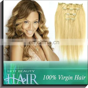Clip On Hair Pieces Clip In Colored Hair Extensions Natural Russian Hair thumbnail-1