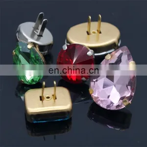 New Design Cheap Rhinestone Buckle With Prong Glass Bead With Claw for Decorative thumbnail-4