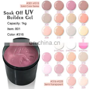 #801W Hick Builder Gel Nails Pink CANNI 1kg Finger Nail Extension UV Gel Nail Cover Pink Camouflage UV Gel thumbnail-1