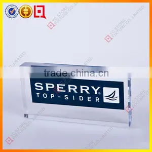 Clear Brand Acrylic Block/Acrylic Sign With Logo Inside thumbnail-1