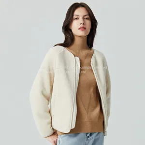 21 Autumn and Winter New Round Collar Leisure Zipper Women's Coat thumbnail-2