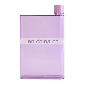 Unique Bpa Free A5 Notebook Carton Plastic Water Bottle Flat Square Water Bottles Clear Bottle With Custom Logo Printed thumbnail-1