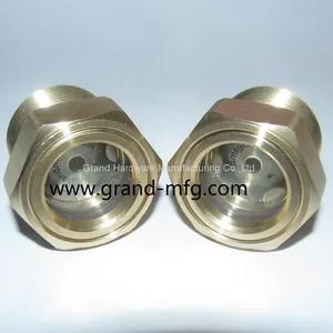 MNPT Thread 3/8 3/4 Compressor Oil Sight Glass for Pump Brass Oil Levels Indicator thumbnail-1