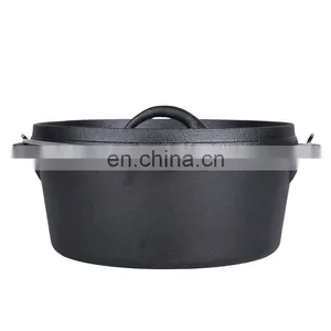 Spot Cast Iron Stew Japanese Soup Outdoor Picnic Boiled Water Hanging Stew Roast Chicken Pig Iron Dutch Hot Pot thumbnail-5
