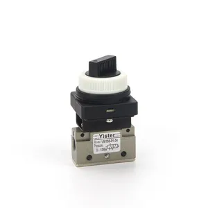 2 Position 3 Way hand Manual Valve Rotary Selector Knob Pneumatic Air Mechanical Valve thumbnail-1